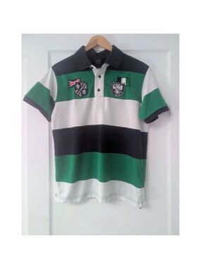 Paul & Shark Yachting | Men's Polo Shirt Striped Green Black Rugby Style